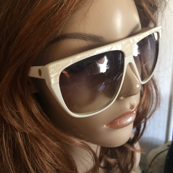 Vintage Cream Snakeskin Sunglasses main image 8